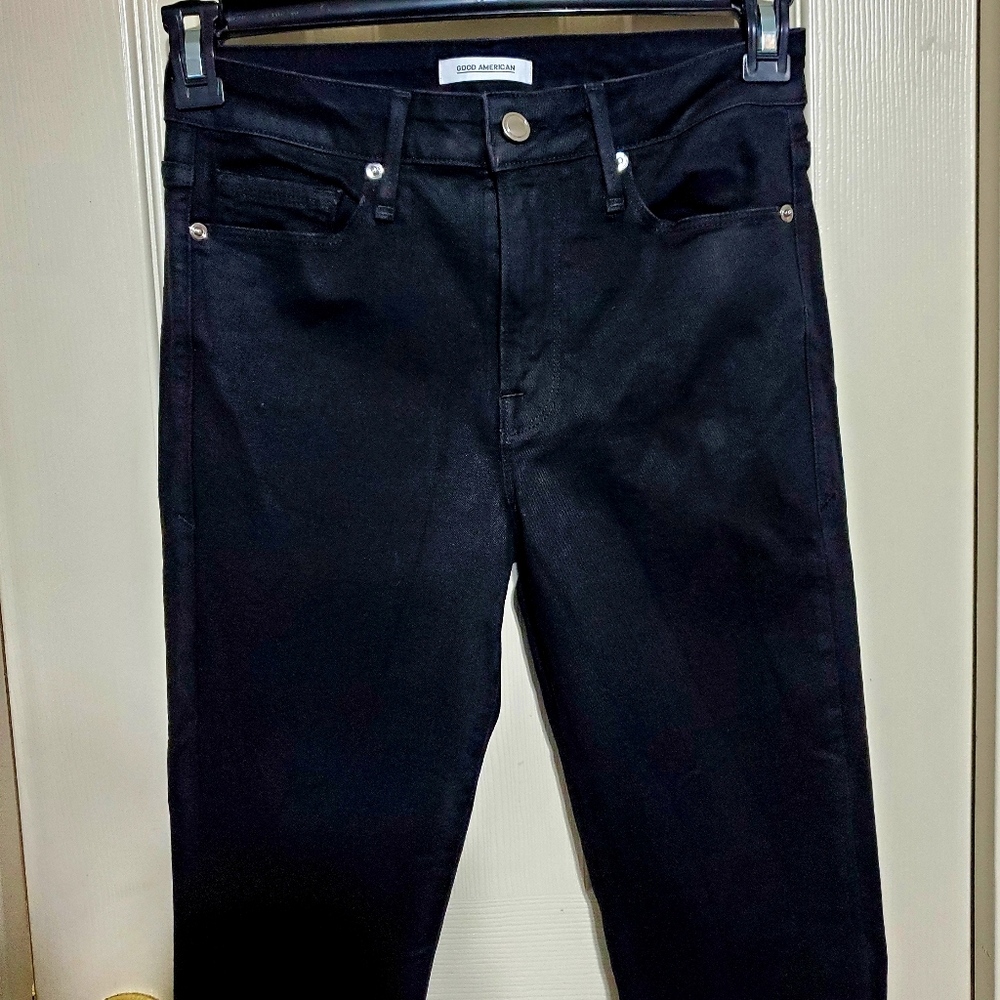 Good American Good High Rise Black Jeans - Picture 2 of 5